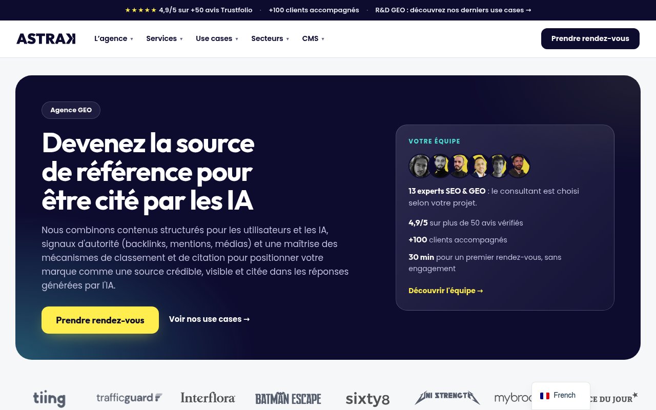 Apercu du site Agence GEO