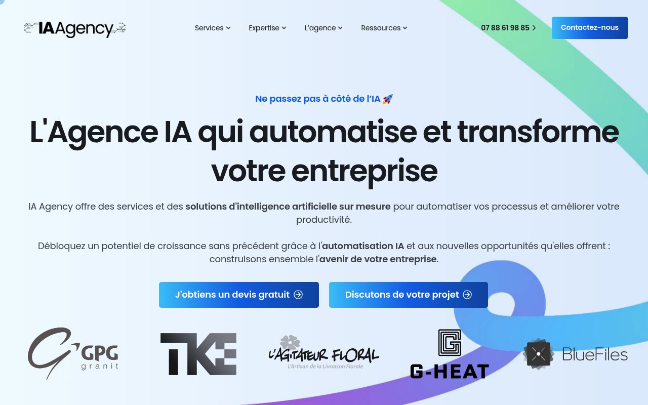 Apercu du site IA Agency